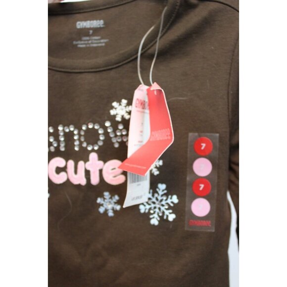 2008 Gymboree Winter Snowflake Brown Shirt SNOW CUTE Rhinestones Snowflakes sz 7 - Picture 5 of 5